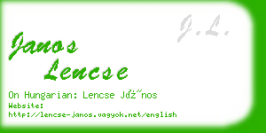 janos lencse business card